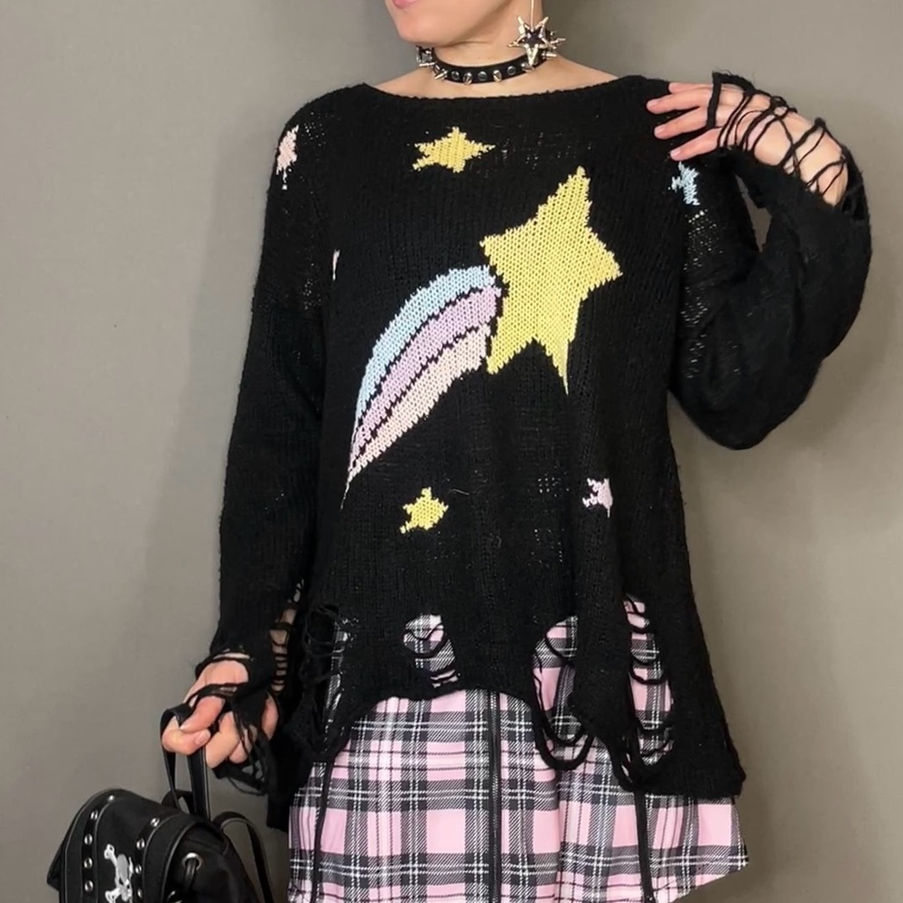 Wild Fox star rainbow sweater
